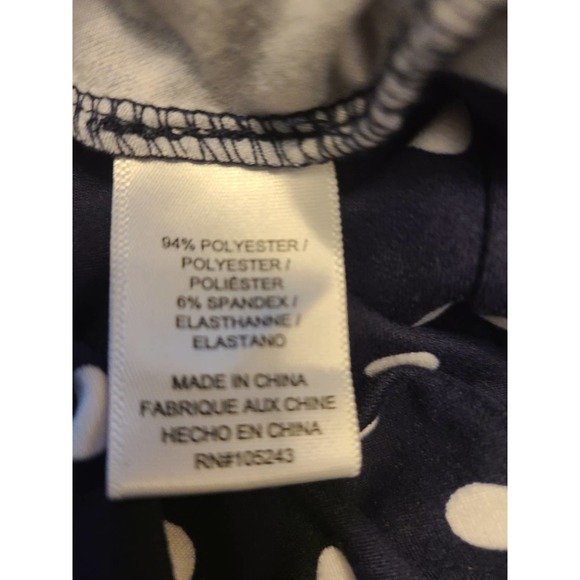EUC Studio B by Bobeau Navy Blue Polka Dot Long Sleeve Dress Size S - Picture 6 of 6